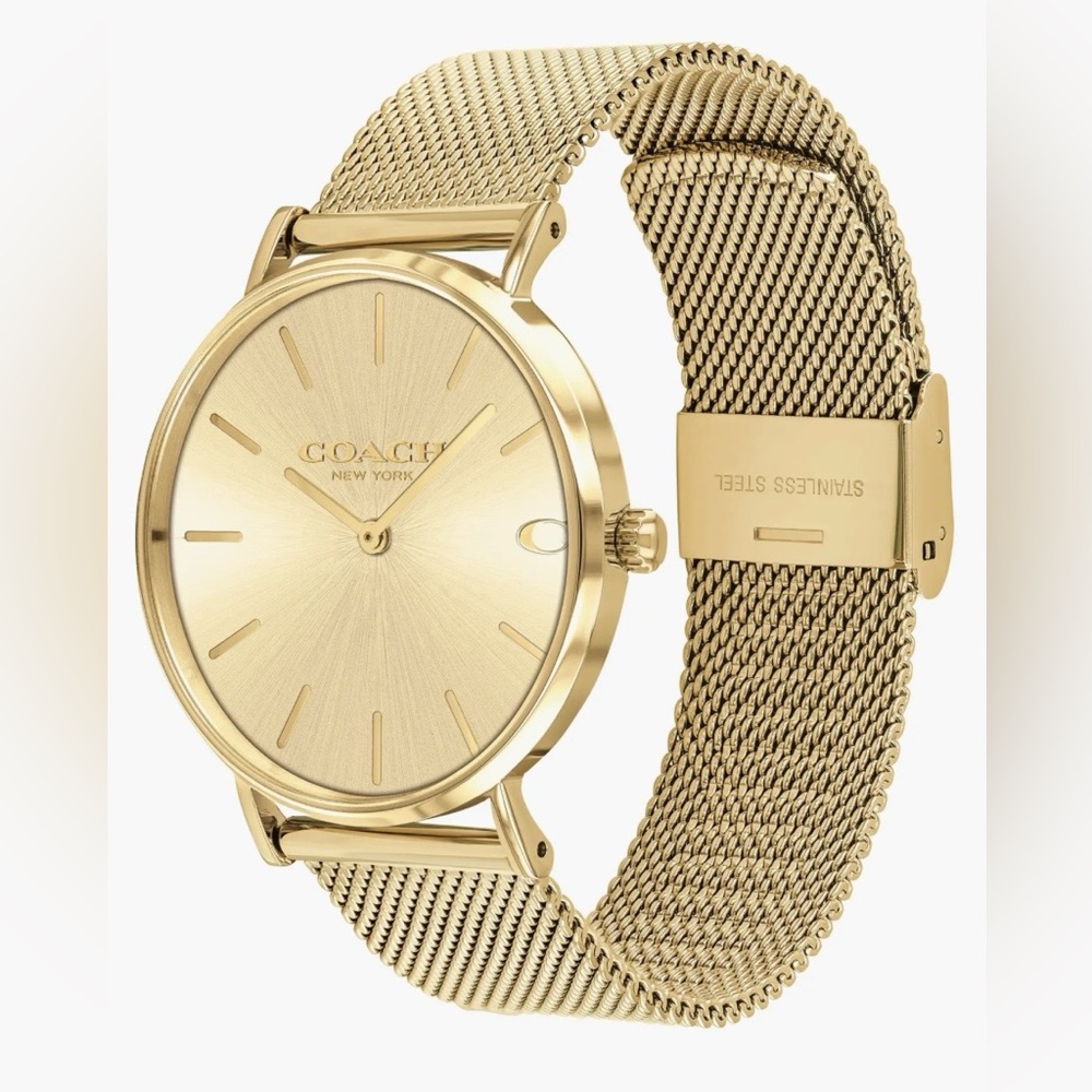 Coach Men's Charles Gold-Tone Stainless Steel Mesh Bracelet Watch 41mm - Picture 4 of 16
